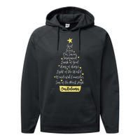 Names Of Jesus Christian Faith Christmas Tree Performance Fleece Hoodie