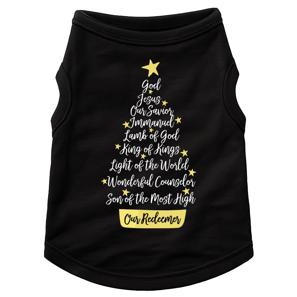 Names Of Jesus Christian Faith Christmas Tree Doggie Tank
