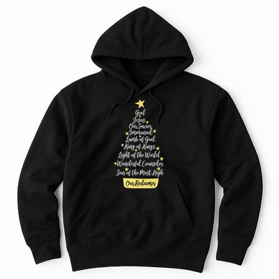 Names Of Jesus Christian Faith Christmas Tree Hoodie