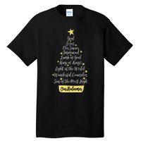 Names Of Jesus Christian Faith Christmas Tree Tall T-Shirt