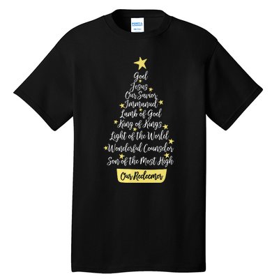 Names Of Jesus Christian Faith Christmas Tree Tall T-Shirt