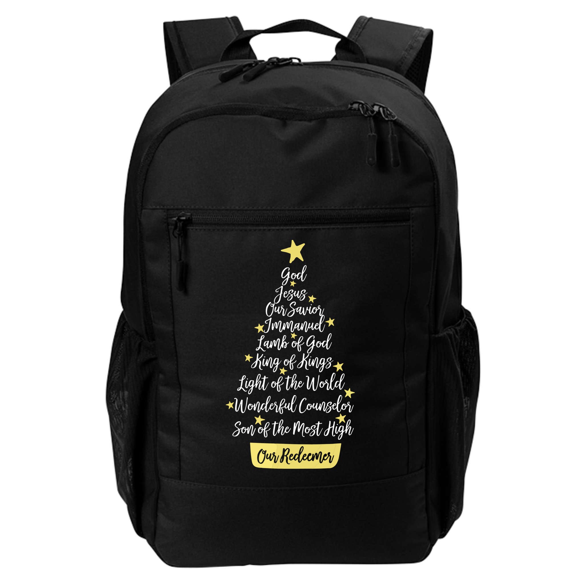 Names Of Jesus Christian Faith Christmas Tree Backpack