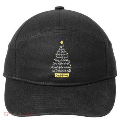 Names Of Jesus Christian Faith Christmas Tree 7-Panel Snapback Hat