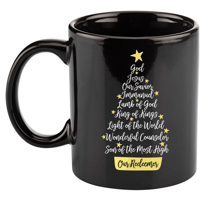 Names Of Jesus Christian Faith Christmas Tree 11oz C Handle Ceramic Mug