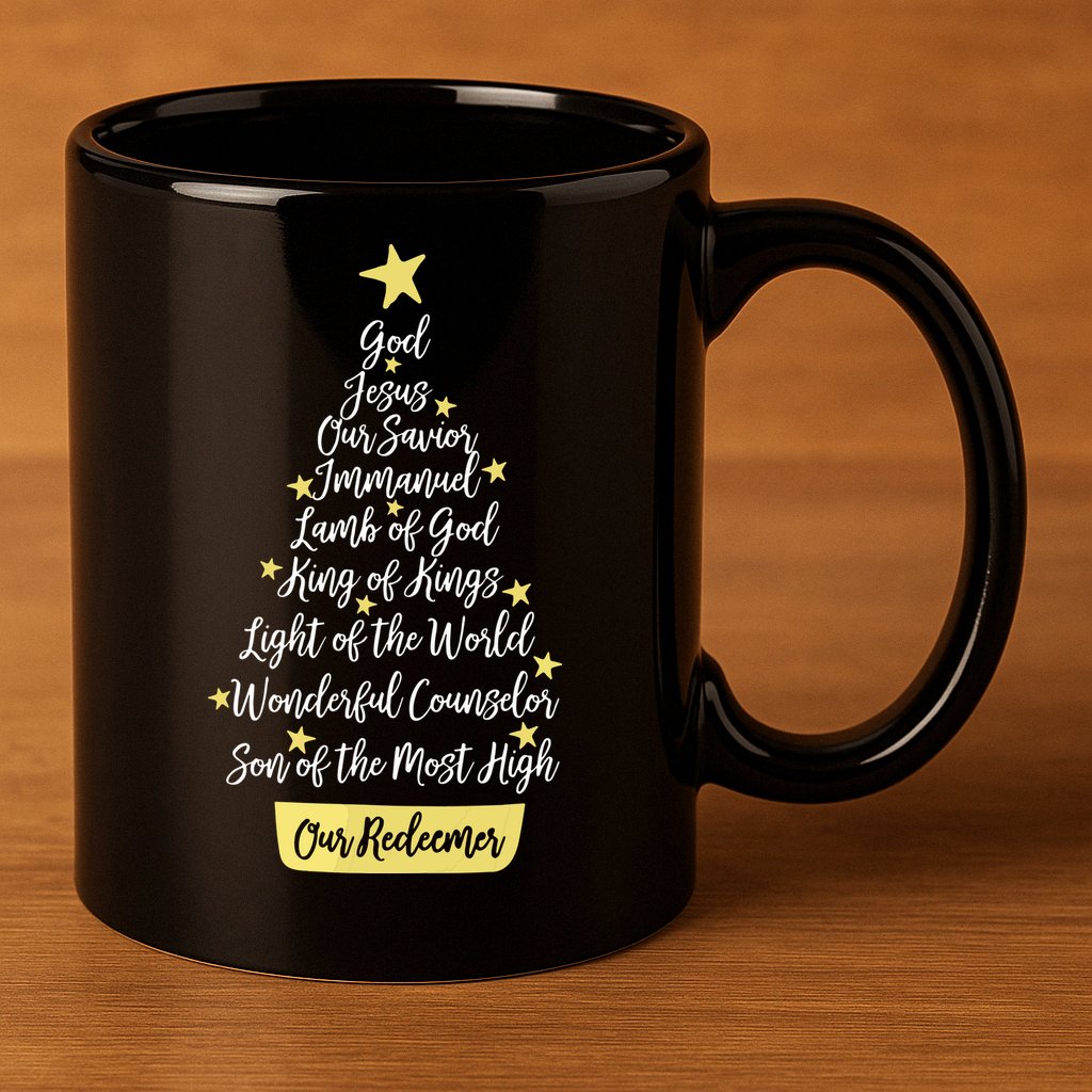 Names Of Jesus Christian Faith Christmas Tree 11oz C Handle Ceramic Mug