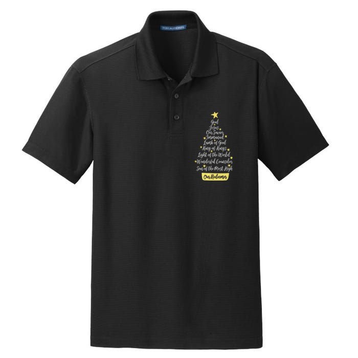 Names Of Jesus Christian Faith Christmas Tree Dry Zone Grid Polo