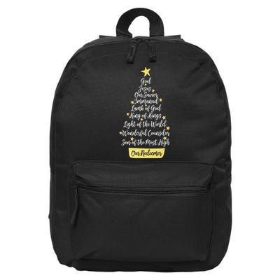 Names Of Jesus Christian Faith Christmas Tree 16 in Basic Backpack