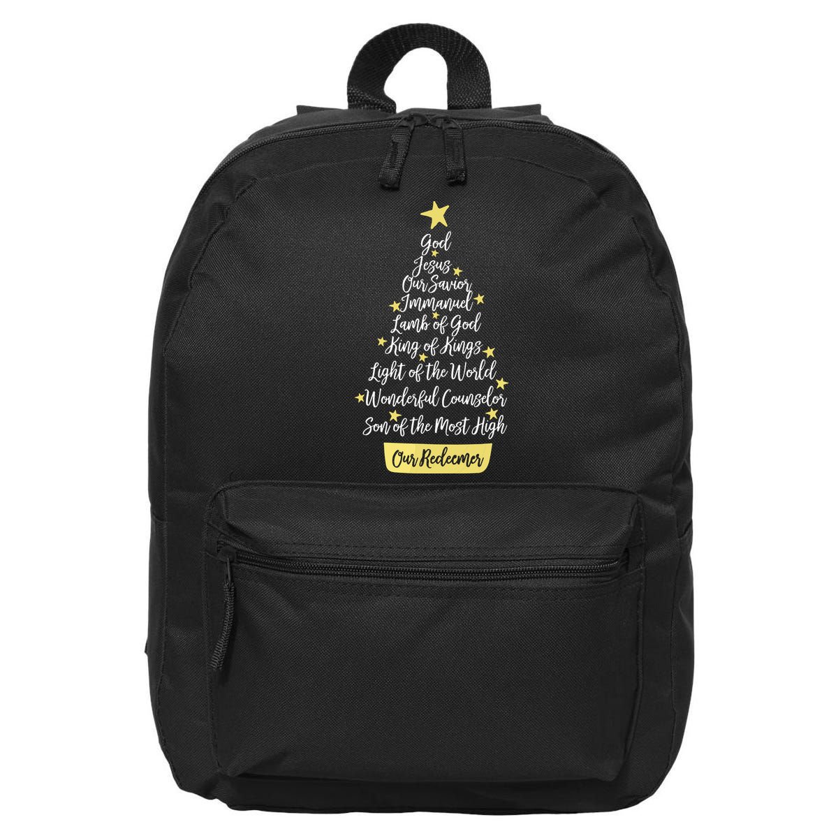 Names Of Jesus Christian Faith Christmas Tree 16 in Basic Backpack