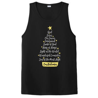 Names Of Jesus Christian Faith Christmas Tree PosiCharge Competitor Tank