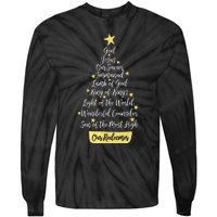 Names Of Jesus Christian Faith Christmas Tree Tie-Dye Long Sleeve Shirt