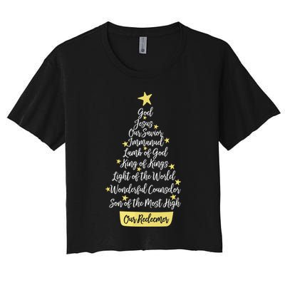 Names Of Jesus Christian Faith Christmas Tree Crop Top