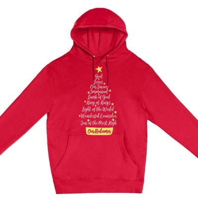 Names Of Jesus Christian Faith Christmas Tree Premium Pullover Hoodie