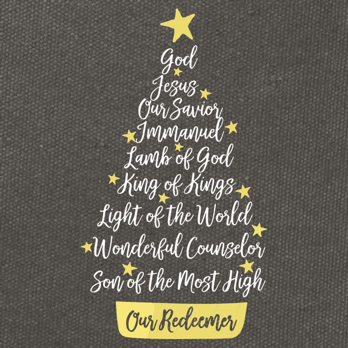 Names Of Jesus Christian Faith Christmas Tree Cotton Canvas Backpack