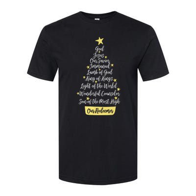 Names Of Jesus Christian Faith Christmas Tree Softstyle CVC T-Shirt