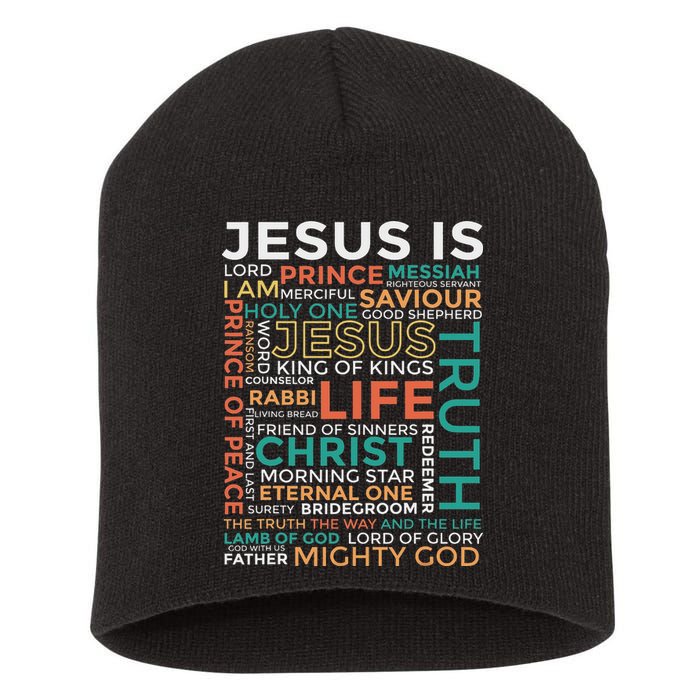 Names Of Jesus Jesus Is Christian Short Acrylic Beanie