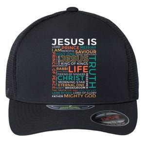 Names Of Jesus Jesus Is Christian Flexfit Unipanel Trucker Cap