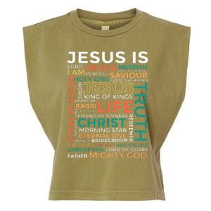 Names Of Jesus Jesus Is Christian Garment-Dyed Women's Muscle Tee