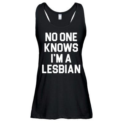 No One Knows I'm A Lesbian Ladies Essential Flowy Tank