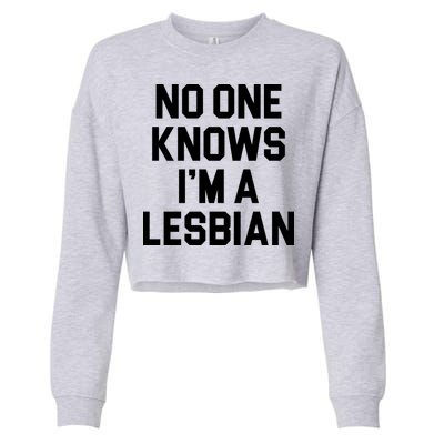 No One Knows I'm A Lesbian Cropped Pullover Crew
