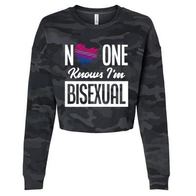 No One Knows I'm Bisexual Bi Pride Bisexual Gift Cropped Pullover Crew