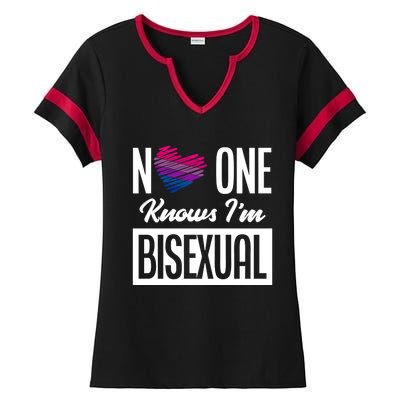 No One Knows I'm Bisexual Bi Pride Bisexual Gift Ladies Halftime Notch Neck Tee