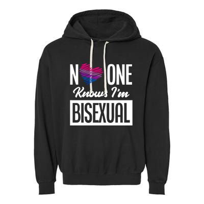 No One Knows I'm Bisexual Bi Pride Bisexual Gift Garment-Dyed Fleece Hoodie