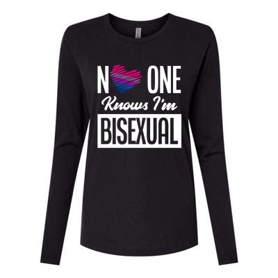 No One Knows I'm Bisexual Bi Pride Bisexual Gift Womens Cotton Relaxed Long Sleeve T-Shirt