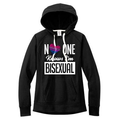 No One Knows I'm Bisexual Bi Pride Bisexual Gift Women's Fleece Hoodie