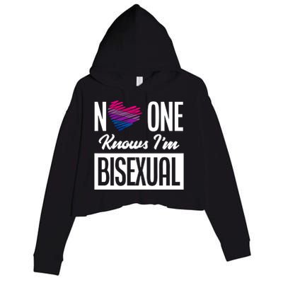 No One Knows I'm Bisexual Bi Pride Bisexual Gift Crop Fleece Hoodie