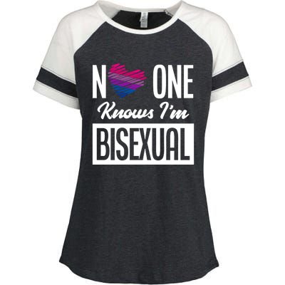 No One Knows I'm Bisexual Bi Pride Bisexual Gift Enza Ladies Jersey Colorblock Tee