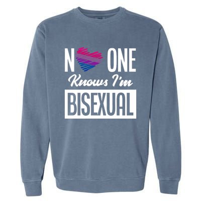 No One Knows I'm Bisexual Bi Pride Bisexual Gift Garment-Dyed Sweatshirt