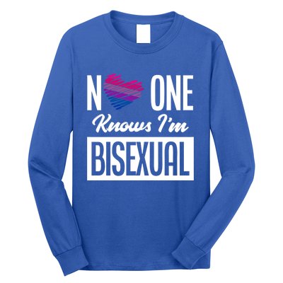 No One Knows I'm Bisexual Bi Pride Bisexual Gift Long Sleeve Shirt