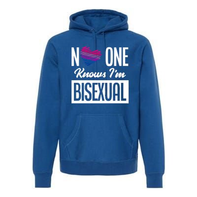 No One Knows I'm Bisexual Bi Pride Bisexual Gift Premium Hoodie