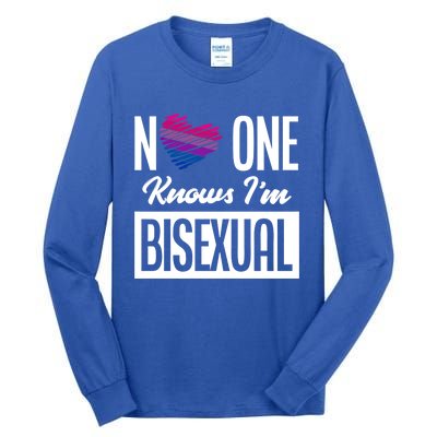 No One Knows I'm Bisexual Bi Pride Bisexual Gift Tall Long Sleeve T-Shirt