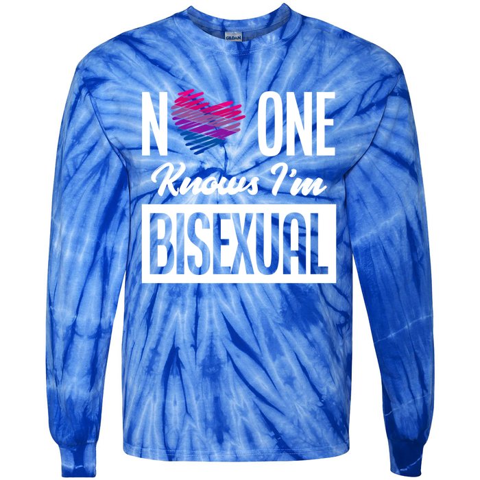 No One Knows I'm Bisexual Bi Pride Bisexual Gift Tie-Dye Long Sleeve Shirt