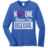 No One Knows I'm Bisexual Bi Pride Bisexual Gift Ladies Long Sleeve Shirt