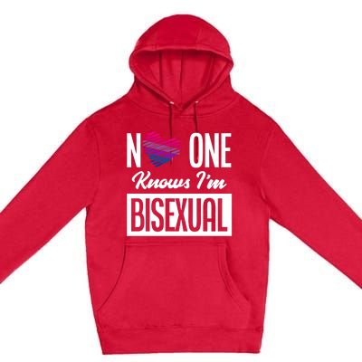 No One Knows I'm Bisexual Bi Pride Bisexual Gift Premium Pullover Hoodie