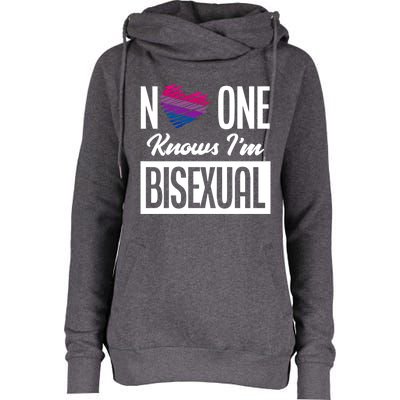 No One Knows I'm Bisexual Bi Pride Bisexual Gift Womens Funnel Neck Pullover Hood