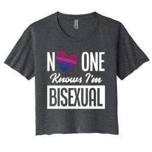 No One Knows I'm Bisexual Bi Pride Bisexual Gift Women's Crop Top Tee