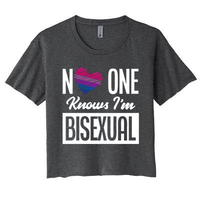 No One Knows I'm Bisexual Bi Pride Bisexual Gift Women's Crop Top Tee