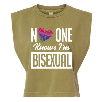 No One Knows I'm Bisexual Bi Pride Bisexual Gift Garment-Dyed Women's Muscle Tee