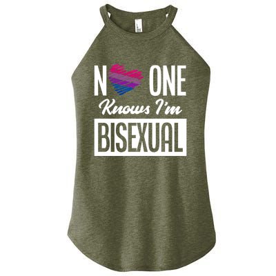 No One Knows I'm Bisexual Bi Pride Bisexual Gift Women’s Perfect Tri Rocker Tank