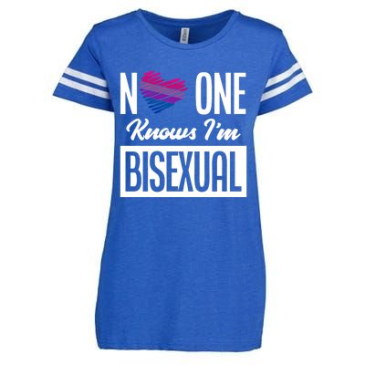 No One Knows I'm Bisexual Bi Pride Bisexual Gift Enza Ladies Jersey Football T-Shirt