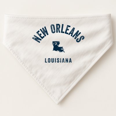 New Orleans Louisiana La Vintage 70s Sports Print USA-Made Doggie Bandana