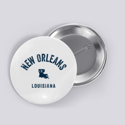 New Orleans Louisiana La Vintage 70s Sports Print Button