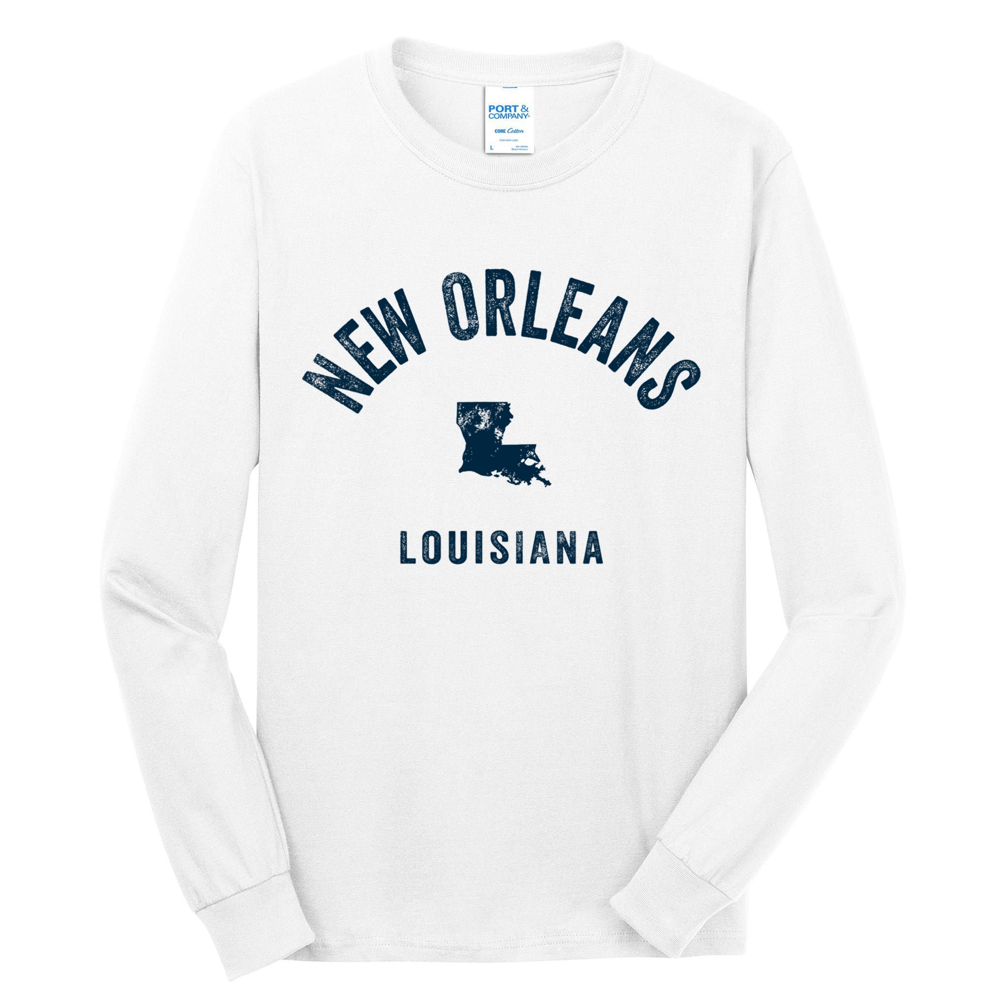New Orleans Louisiana La Vintage 70s Sports Print Tall Long Sleeve T-Shirt