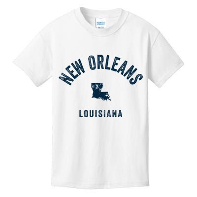 New Orleans Louisiana La Vintage 70s Sports Print Kids T-Shirt