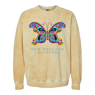 New Orleans Louisiana Souvenir Butterfly Graphic Colorblast Crewneck Sweatshirt