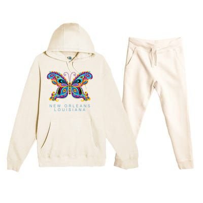 New Orleans Louisiana Souvenir Butterfly Graphic Premium Hooded Sweatsuit Set