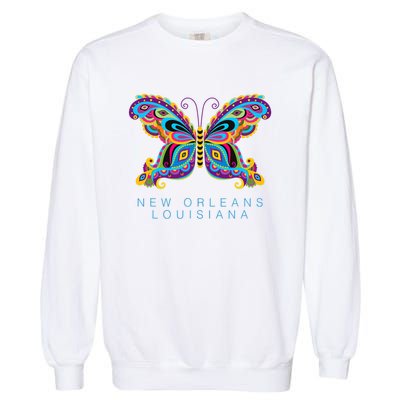 New Orleans Louisiana Souvenir Butterfly Graphic Garment-Dyed Sweatshirt